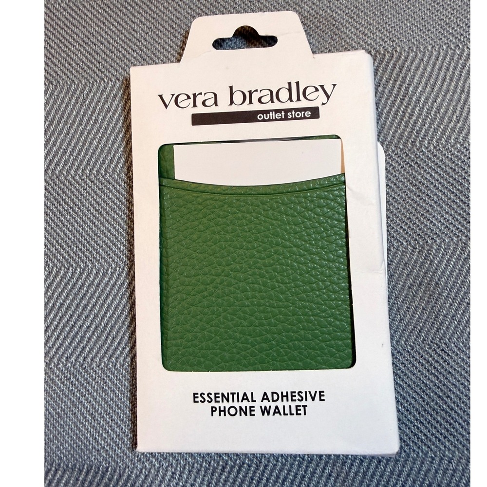 Vera Bradley Essential Adhesive Phone Wallet English Ivy Green Faux Leather 2531